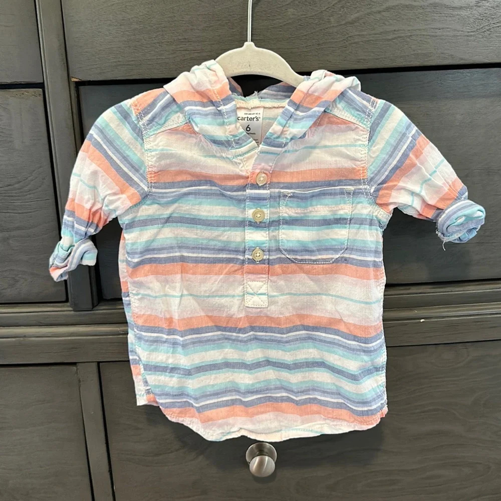Stripe top w/hood